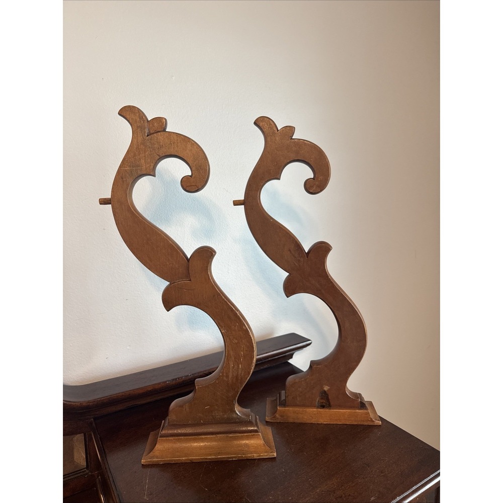 2 - 19" Vintage Wood Corbel Shelf Architectural Salvage Repurpose Pair Set